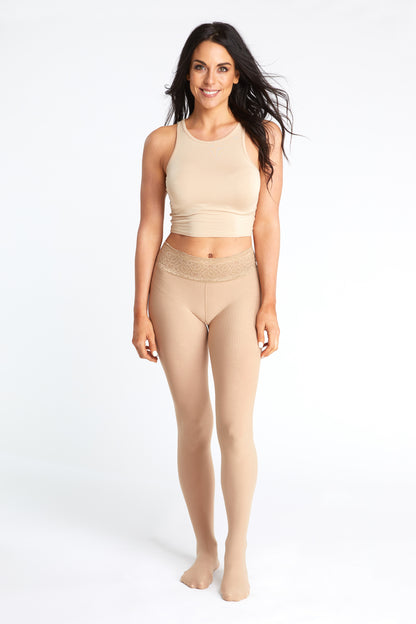 Nude Opaque Tights With Luxe Comfort Waistband